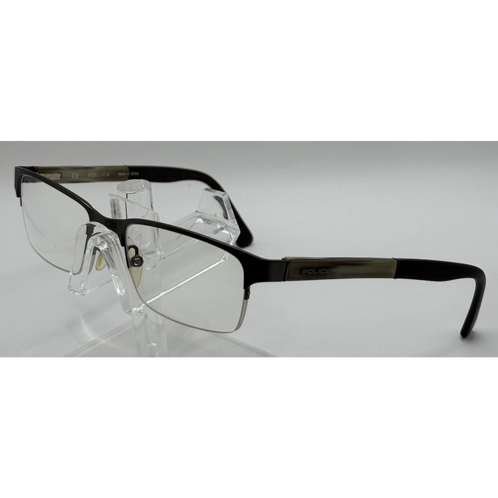 Police VPL432K Semi Rimless Eyeglasses Black 53-18 Men 140